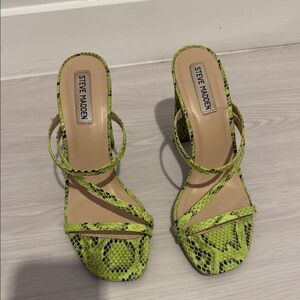 Steve Madden Green Snakeskin Heels